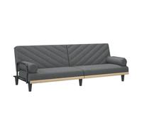 vidaXL Sofá cama con reposabrazos tela gris oscuro