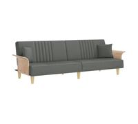 Vidaxl sofá cama con reposabrazos tela gris oscuro