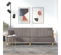 vidaXL Sofá cama con reposabrazos tela gris taupe