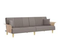 vidaXL Sofá cama con reposabrazos tela gris taupe
