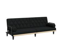 vidaXL Sofá cama con reposabrazos de tela, negro