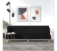 vidaXL Sofá cama con reposabrazos tela negro