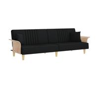 vidaXL Sofá cama con reposabrazos tela negro