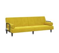 Vidaxl sofá cama con reposabrazos terciopelo amarillo
