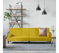 vidaXL Sofá cama con reposabrazos terciopelo amarillo