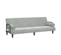 Vidaxl sofá cama con reposabrazos terciopelo gris claro