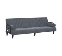 Vidaxl sofá cama con reposabrazos terciopelo gris oscuro