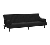 Vidaxl sofá cama con reposabrazos terciopelo negro