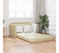 vidaXL Sofá cama 124 x 71 x 78 cm Cuero artificial, ajustable, terciopelo elegante, Crema
