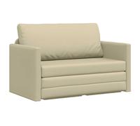 vidaXL Sofá cama 124 x 71 x 78 cm Cuero artificial, ajustable, terciopelo elegante, Crema