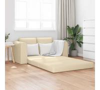 vidaXL Sofá cama 60 cm Rectangular moderno Tela crema Asiento versátil, compacto