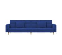 vidaXL Sofá cama de 2 plazas con dos almohadas tela azul