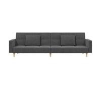 vidaXL Sofá cama de 2 plazas con dos almohadas, tela gris claro