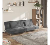 vidaXL Sofá cama de 2 plazas con dos almohadas tela gris claro