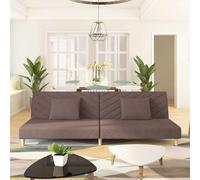 vidaXL Sofá cama de 2 plazas con dos almohadas tela gris taupe
