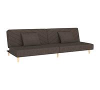 vidaXL Sofá cama de 2 plazas con 2 almohadas tela marrón
