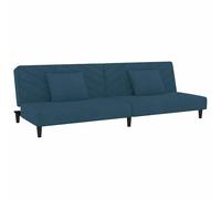 vidaXL Sofá cama de 2 plazas con dos almohadas terciopelo azul