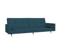 vidaXL Sofá cama 2 plazas con 2 almohadas, terciopelo azul