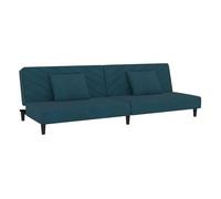 vidaXL Sofá cama de 2 plazas con dos almohadas terciopelo azul