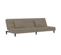 vidaXL Sofá cama de 2 plazas con dos almohadas, terciopelo gris claro