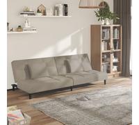 vidaXL Sofá cama de 2 plazas con dos almohadas terciopelo gris claro