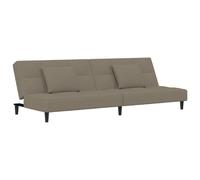vidaXL Sofá cama de 2 plazas con dos almohadas terciopelo gris claro