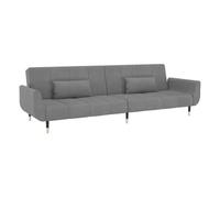Vidaxl sofá cama de 2 plazas con dos almohadas terciopelo gris claro