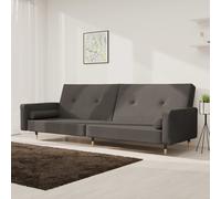 vidaXL Sofá cama de 2 plazas con dos almohadas terciopelo gris oscuro