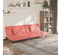 vidaXL Sofá cama de 2 plazas con dos almohadas terciopelo rosa