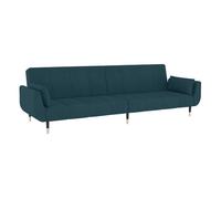 Vidaxl sofá cama de 2 plazas con dos cojines terciopelo azul
