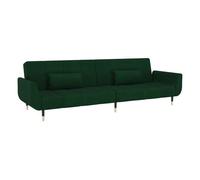 Vidaxl sofá cama de 2 plazas con dos cojines terciopelo verde oscuro