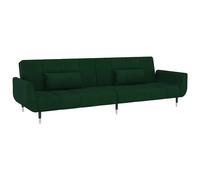 Vidaxl sofá cama de 2 plazas con dos cojines terciopelo verde oscuro