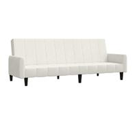 vidaXL Sofá Cama de 2 Plazas, Diván Extensible Decorativo, Cama de Invitados, Mueble para Salón Dormitorio Sótano Oficina, Terciopelo Color Crema