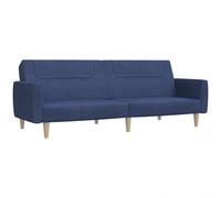 Vidaxl sofá cama de 2 plazas tela azul