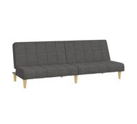 vidaXL Sofá cama de 2 plazas, tela gris oscuro