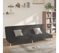 vidaXL Sofá cama de 2 plazas tela negro