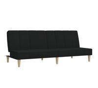 vidaXL Sofá cama de 2 plazas tela negro
