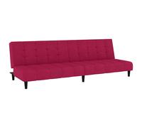 vidaXL Sofá cama de 2 plazas terciopelo color vino tinto