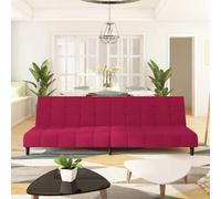 vidaXL Sofá cama de 2 plazas terciopelo color vino tinto