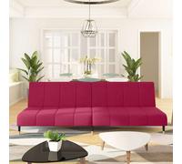 vidaXL Sofá Cama de 2 plazas Terciopelo Color Vino Tinto