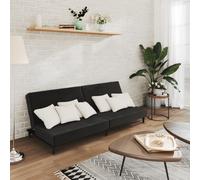 vidaXL Sofá cama de 2 plazas terciopelo negro