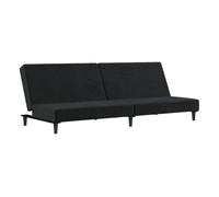 vidaXL Sofá cama de 2 plazas terciopelo negro