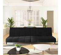 vidaXL Sofá cama de 2 plazas terciopelo negro