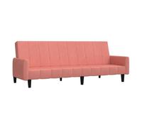 vidaXL Sofá cama de 2 plazas de terciopelo rosa