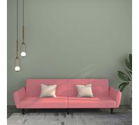 vidaXL Sofá cama de 2 plazas terciopelo rosa