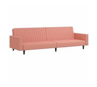 Vidaxl sofá cama de 2 plazas terciopelo rosa