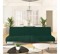 vidaXL Sofá cama de 2 plazas terciopelo verde oscuro
