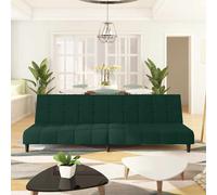 vidaXL Sofá cama de 2 plazas terciopelo verde oscuro