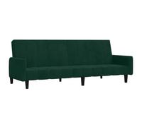 vidaXL Sofá cama de 2 plazas Terciopelo verde oscuro