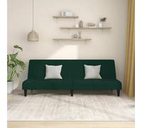 vidaXL Sofá cama de 2 plazas terciopelo verde oscuro